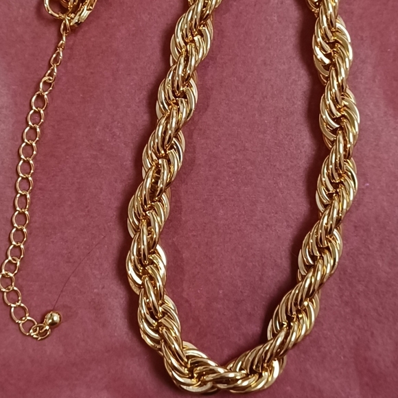 I AM GOLD PLATED THICK CHAIN ROPE NECKLACE LIGHTWEIGHT 18 INCHES WITH EXTENSION - Picture 4 of 9